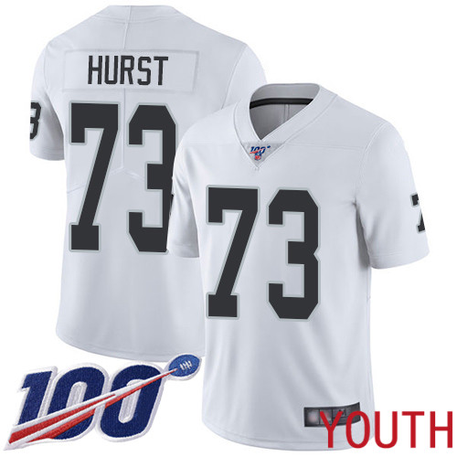 Oakland Raiders Limited White Youth Maurice Hurst Road Jersey NFL Football #73 100th Season Vapor Jersey->youth nfl jersey->Youth Jersey